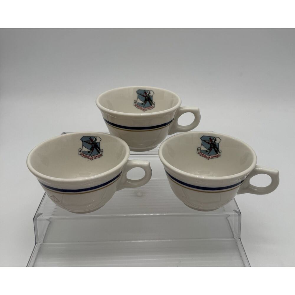 3 Vintage Strategic Air Command USA Syracuse Restaurant Ware China Coffee Cup